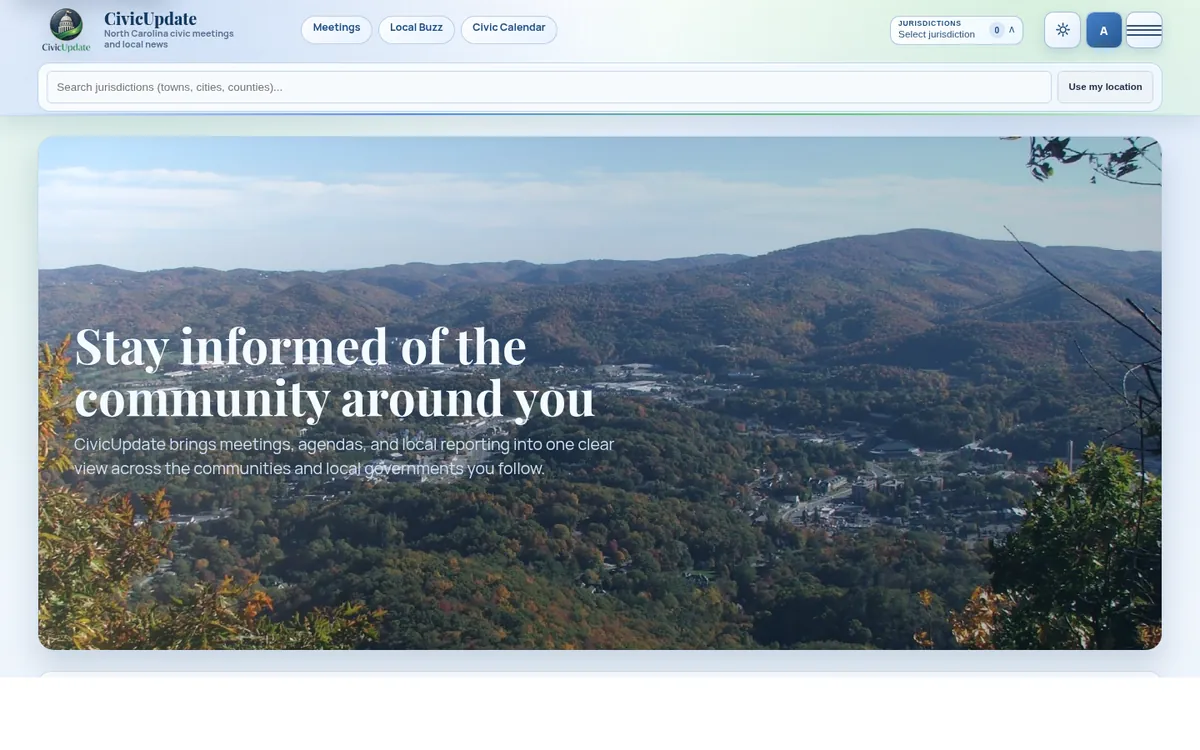 CivicUpdate — homepage