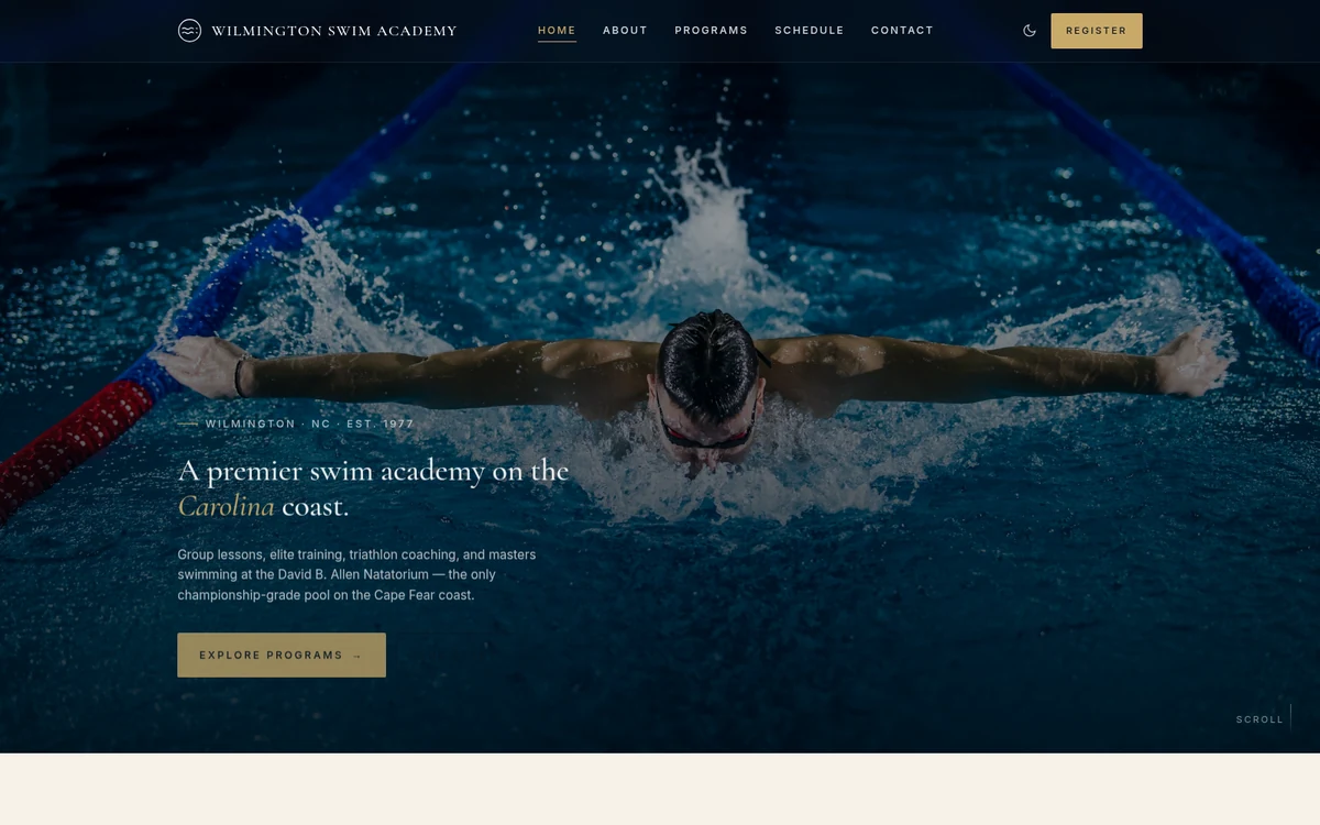 Wilmington Swim Academy — homepage